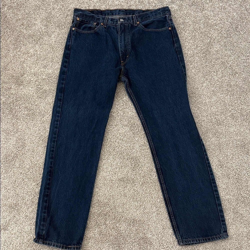 Levi's Men's Dark Blue 505 Straight Jeans 38 x 34